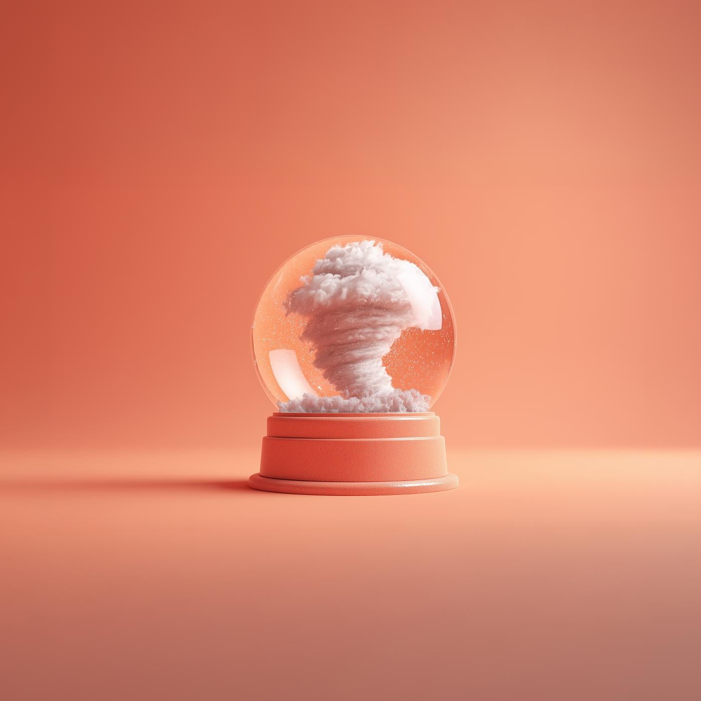 Ball with red ambient background.