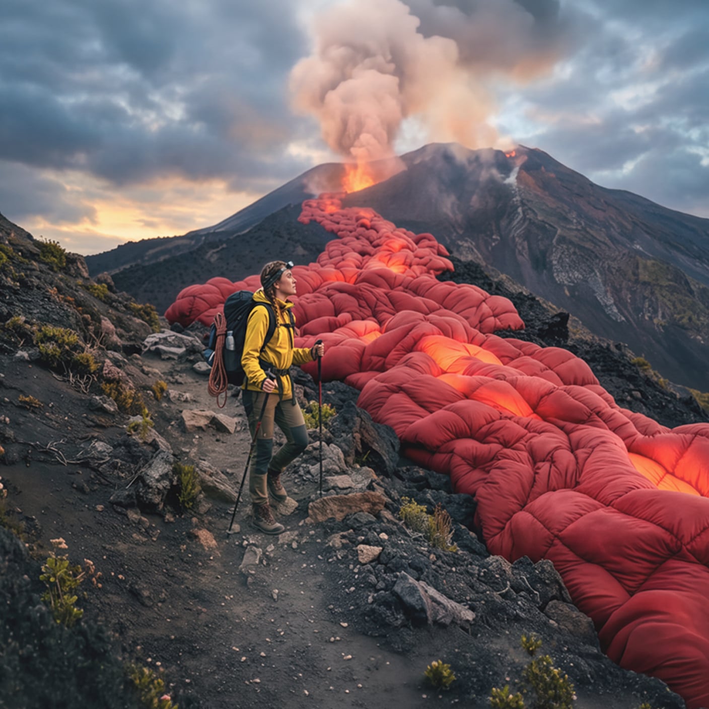 Top of volcano of lava escape.